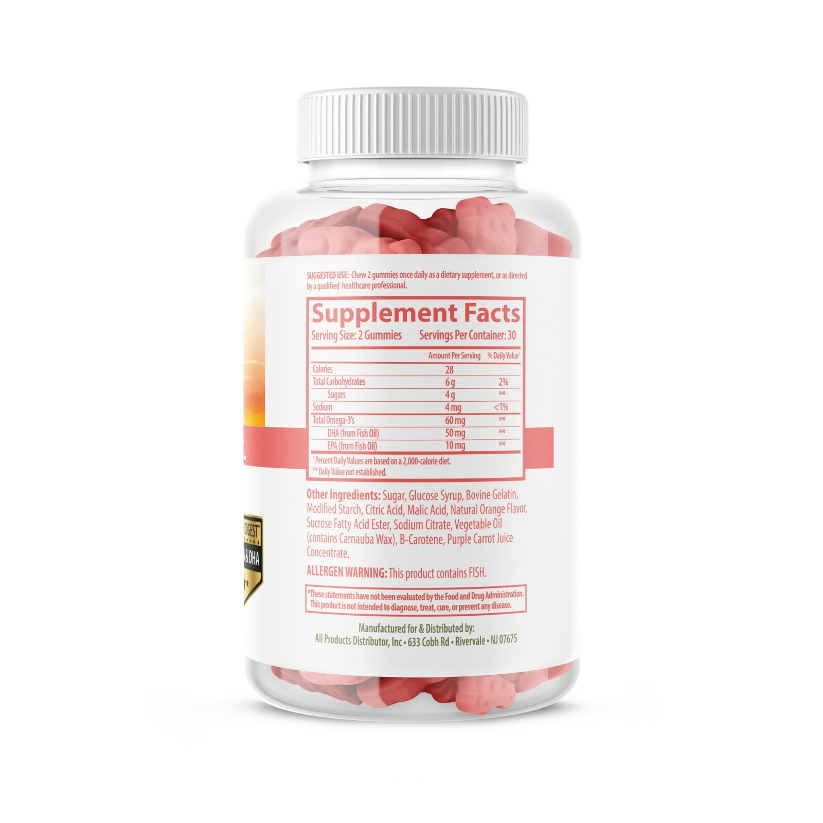 Nutrisavers Omega – 3 Fish Oil Gummies for Heart Support Supplement – 60 Gummies
