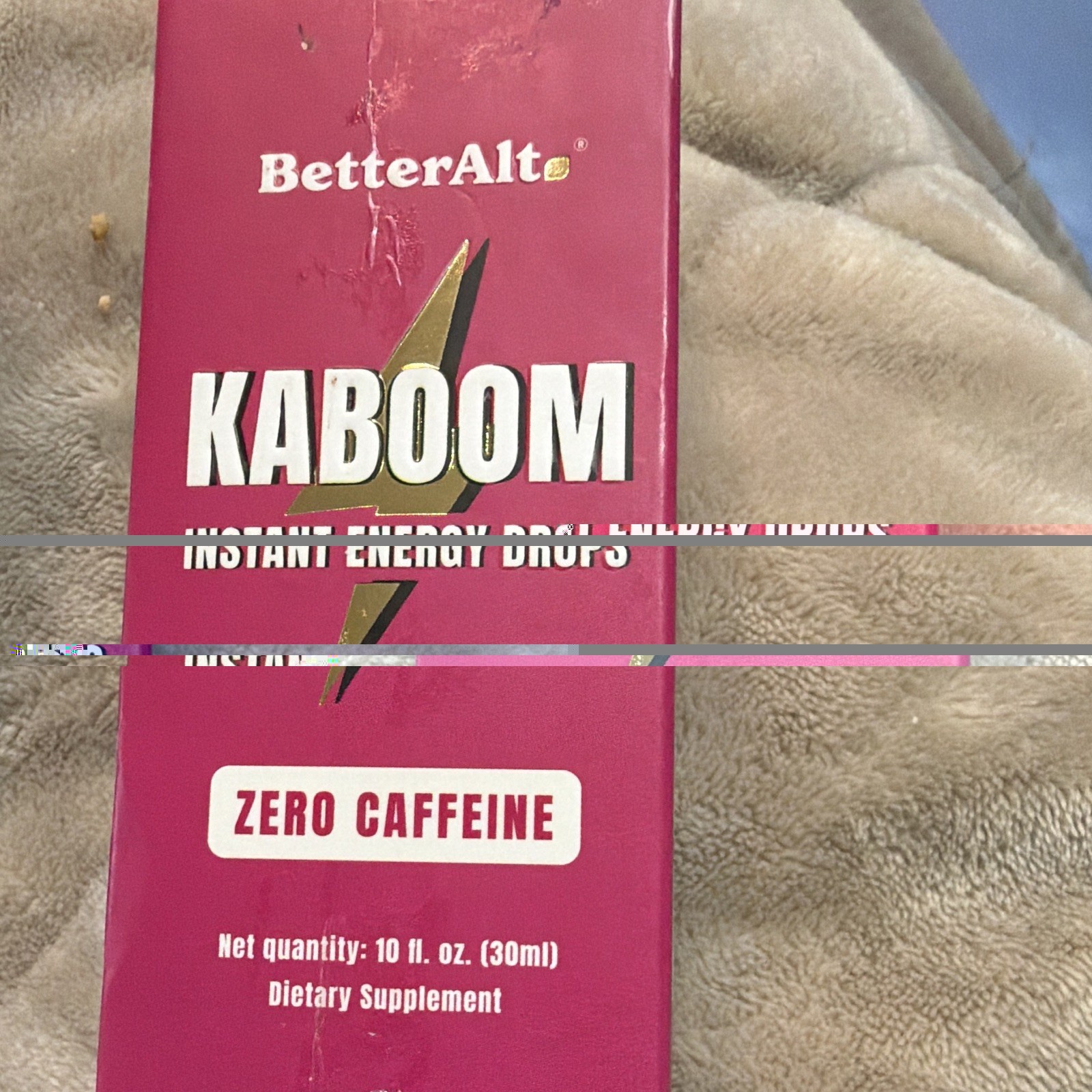 BetterAlt Kaboom Instant Energy Drops Mint Caffeine-Free 10 fl oz Exp 01/2027