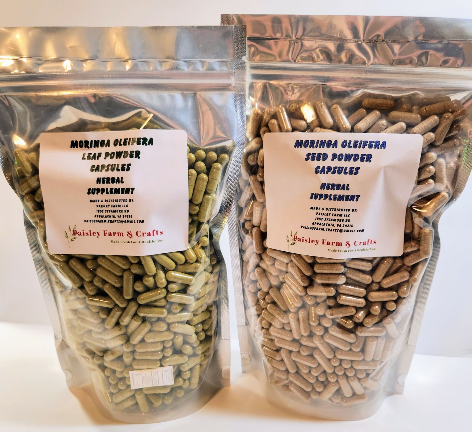 Moringa Leaf Powder Capsules & Moringa Seed Powder Capsules – Value Packs!