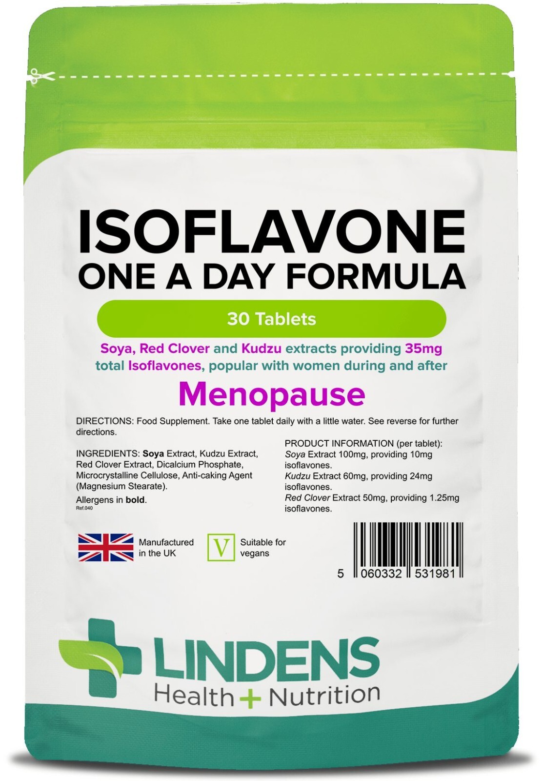 Soya Isoflavone Red Clover 4-PACK 120 Tablets Isoflavones Kudzu Extract Natural