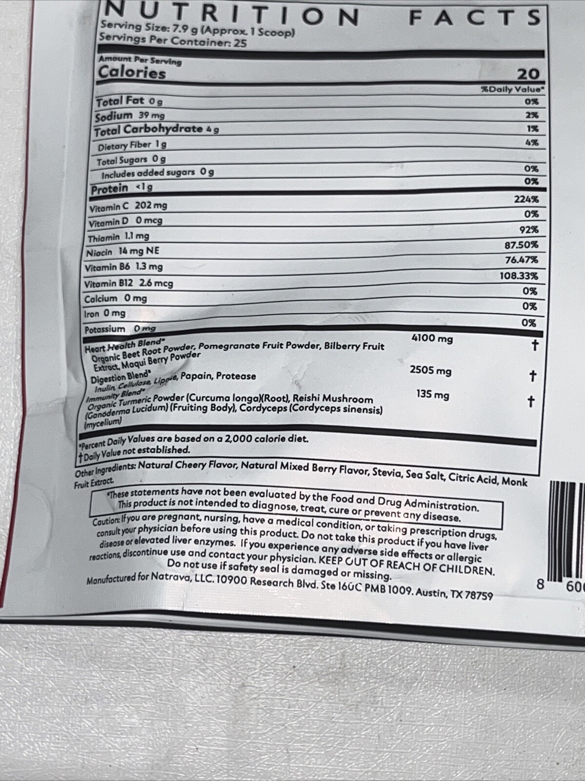 Beets + Cherry Berry Heart, Bond, Digestion Sealed 25 Servings