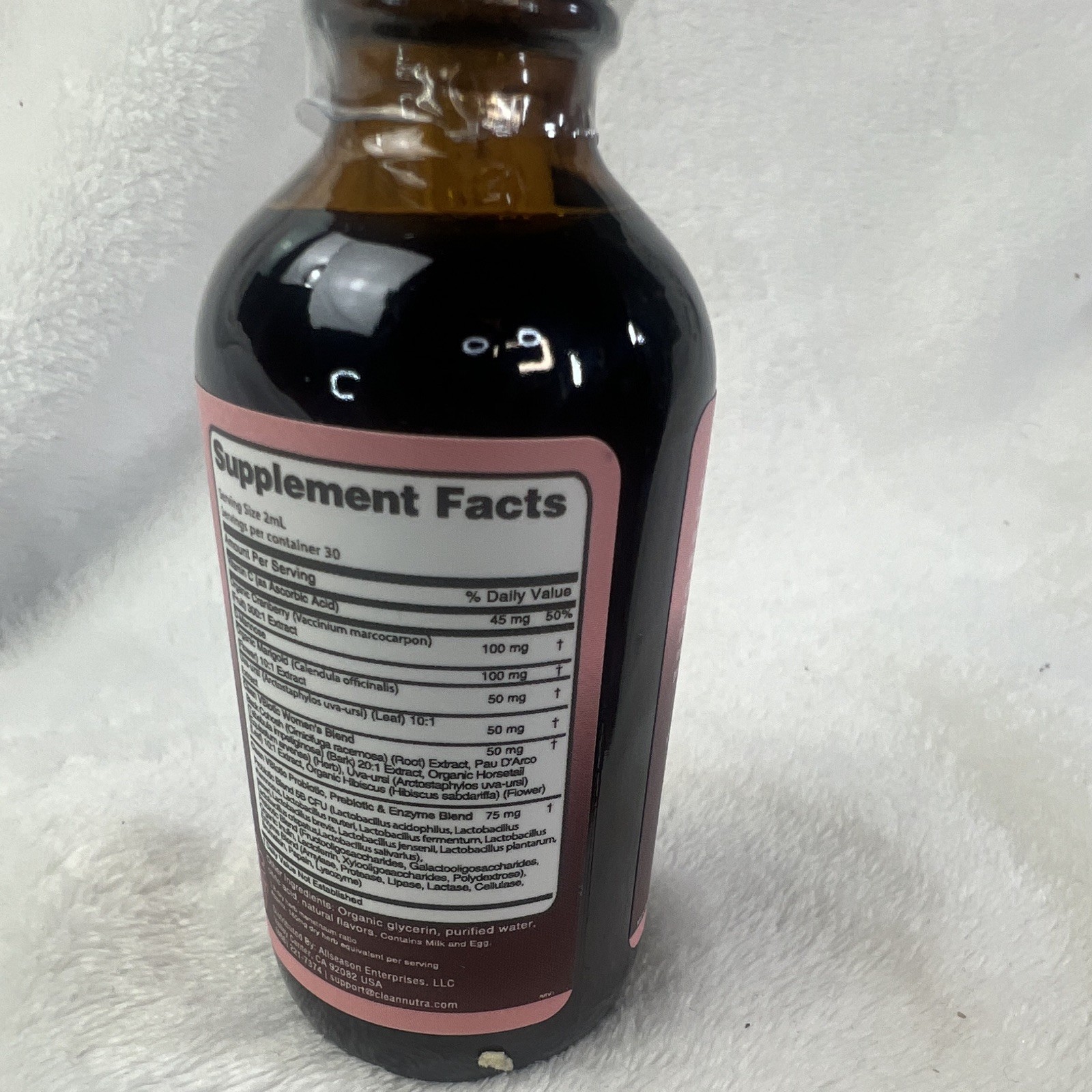 Clean Nutraceuticals VBIOtic Vaginal Probiotic Liquid Drops Cranberry 2 fl oz