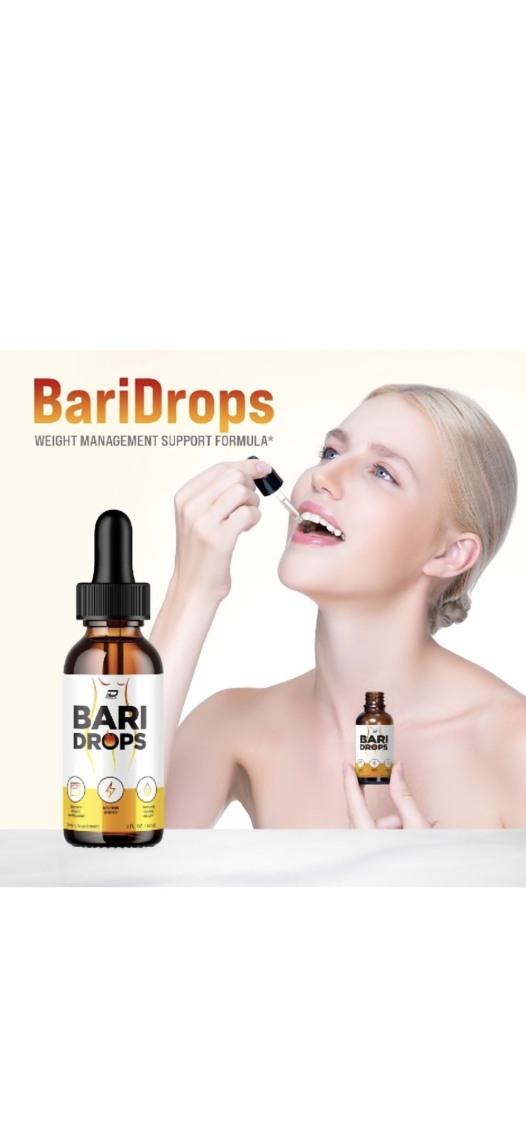 (1 Pack) Bari Drops Liquid Supplement-Natural Formula/Active Fitness Goals-2oz