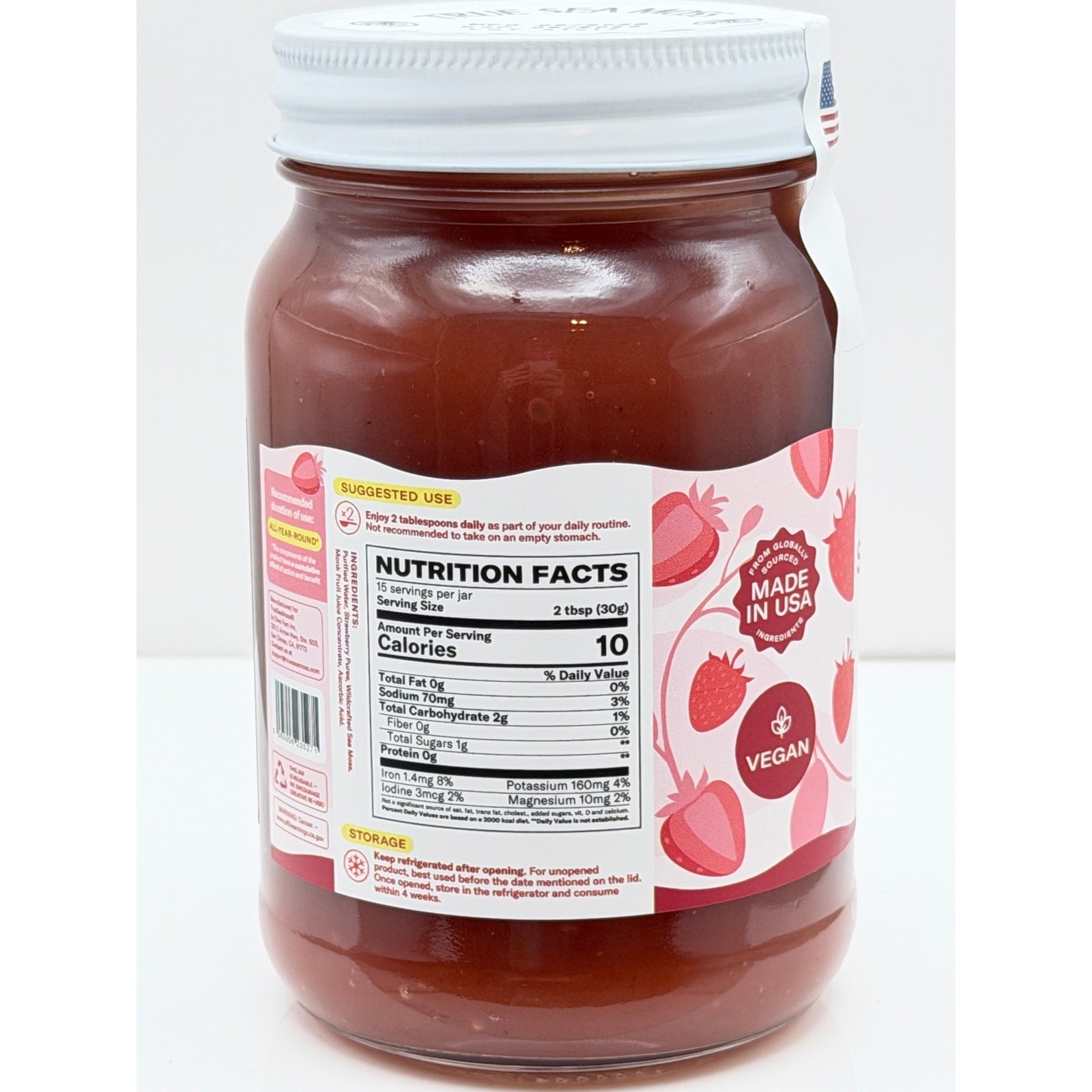 True Sea Moss Gel Superfood Strawberry 16 fl oz New & Sealed Energy & Immunity