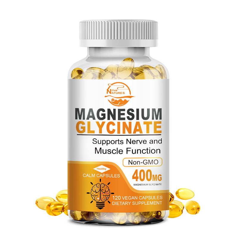 Magnesium Capsules High Absorption Natural Magnesium Glycinate Supplement