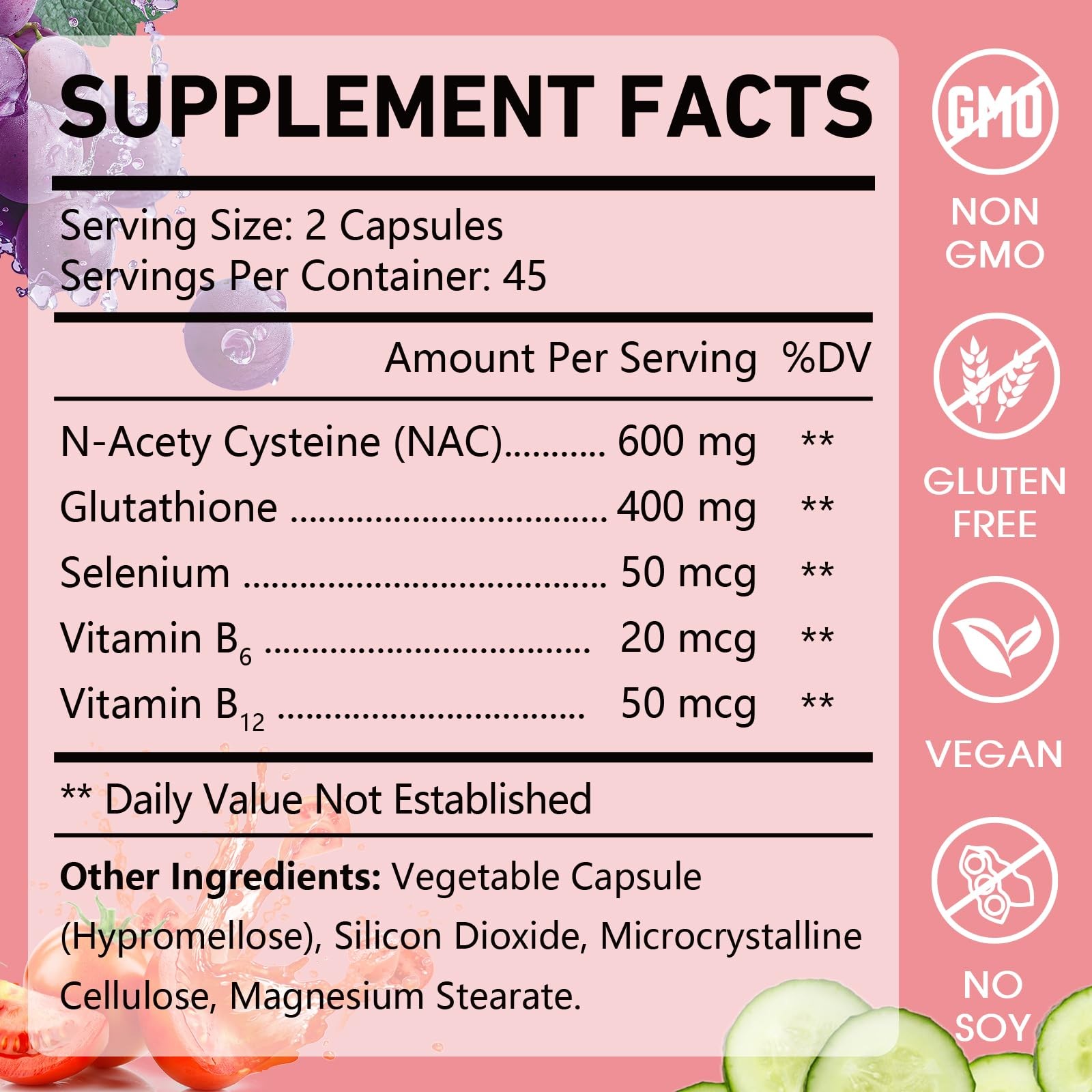 OMOGS Glutathione & NAC Supplement, with vtamin B & Selenium, Supports Liver…