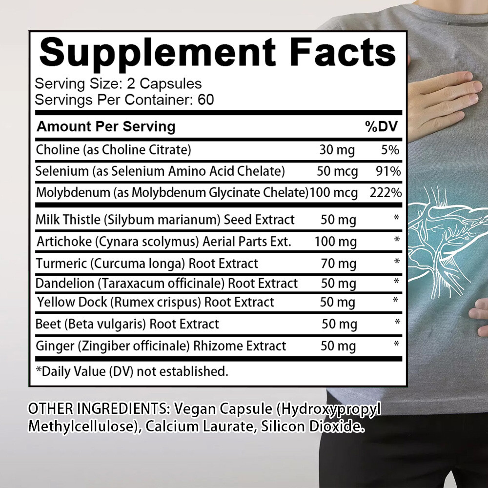 Liver Health Formula Milk Thistle Artichoke Dandelion Root Beetroot Detox