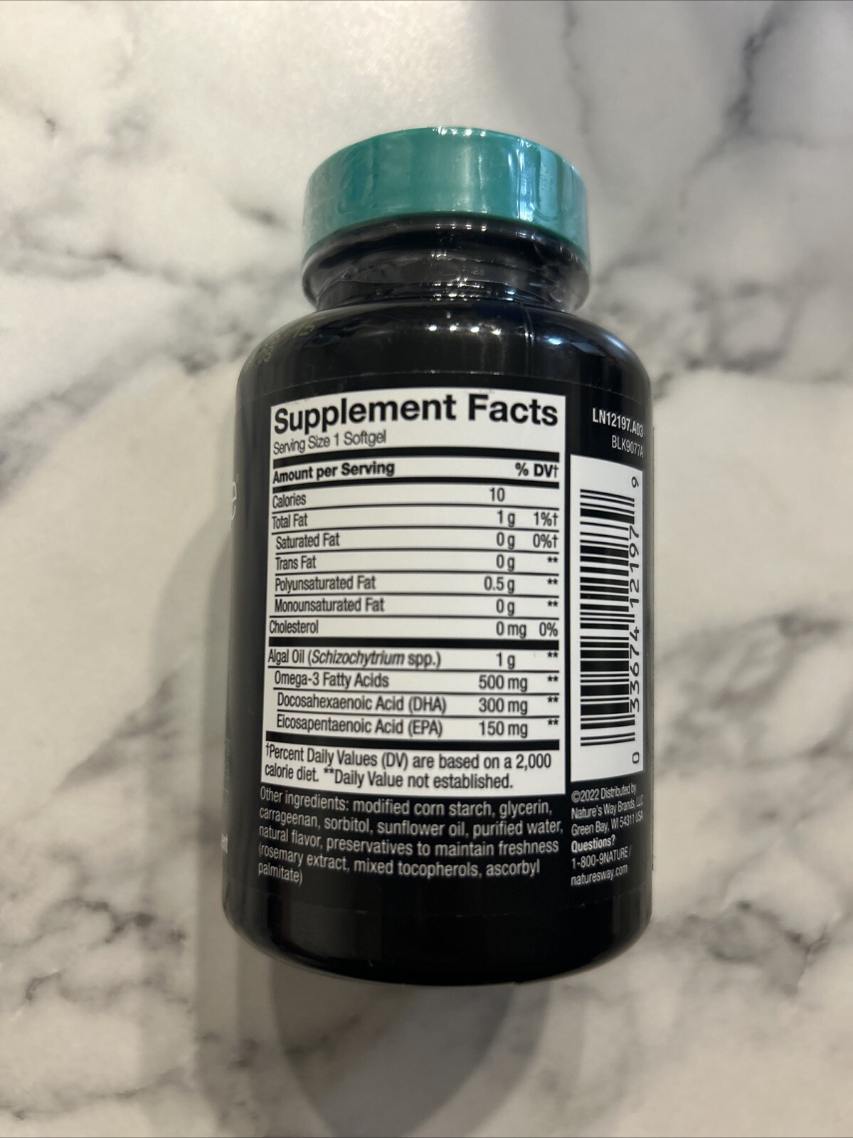 NutraVege, Omega-3 Plant-based 500 mg, 30 Softgels Exl/01/2026