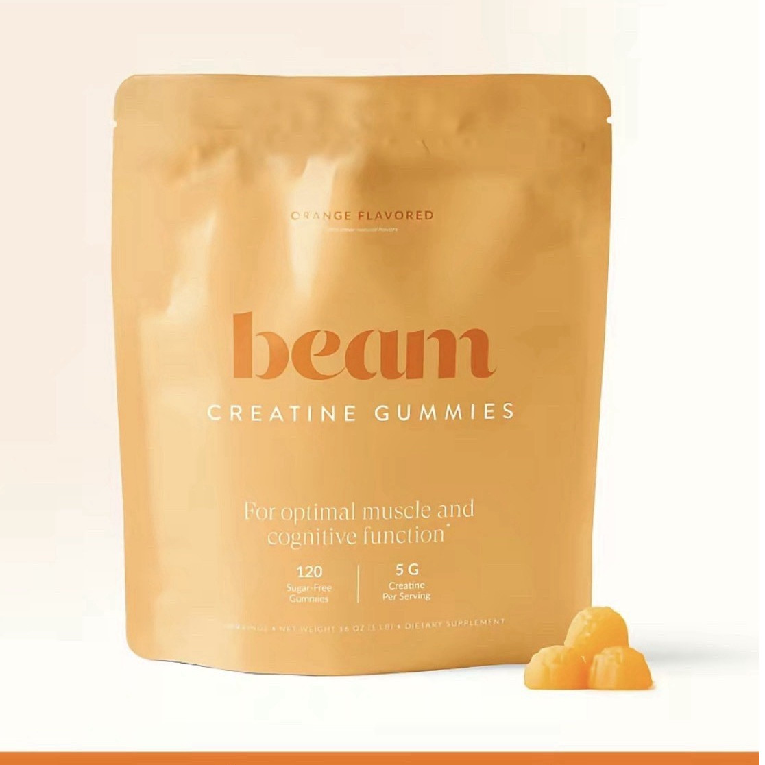 beam Creatine Gummies Orange Flavor 120 Sugar-Free 5g Muscle Cognitive Support