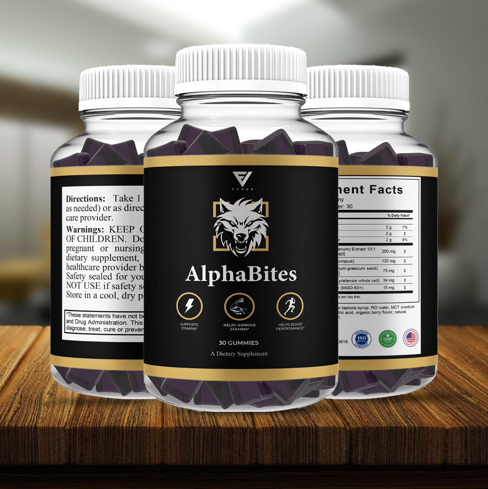 Alpha Bites Male Gummies, Alpha Bites Men’s Performance Gummies (60 Gummies)