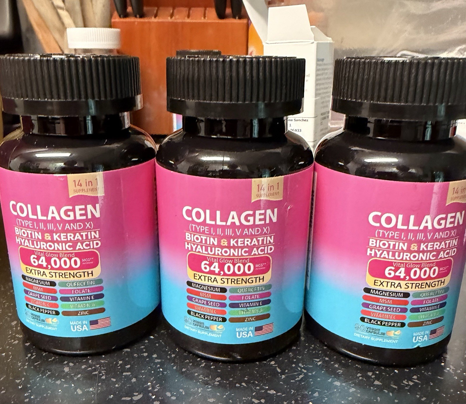 Regena Cosmic Collagen Beauty Complex Extra Strength Capsules – 3 Full Bottles