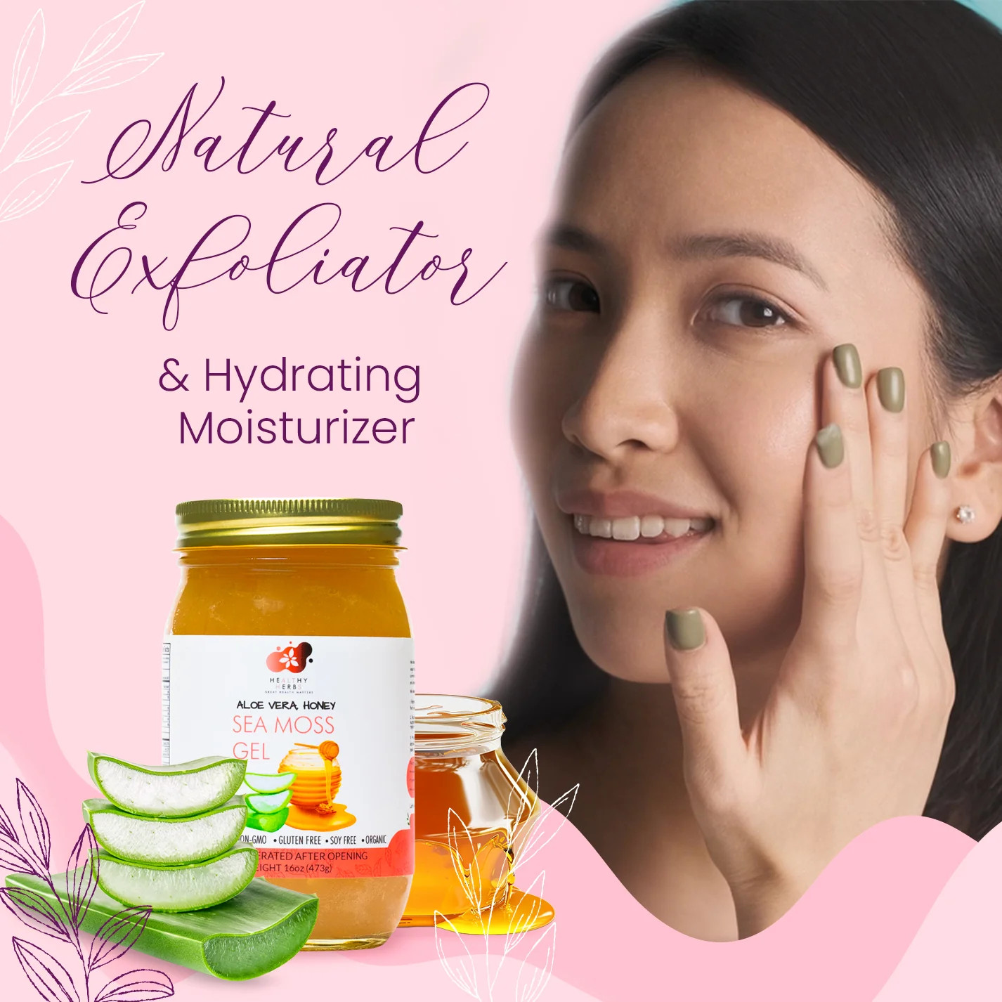 Healthy Herbs | Sea Moss Gel with Aloe Vera, and Raw Honey (16 oz)