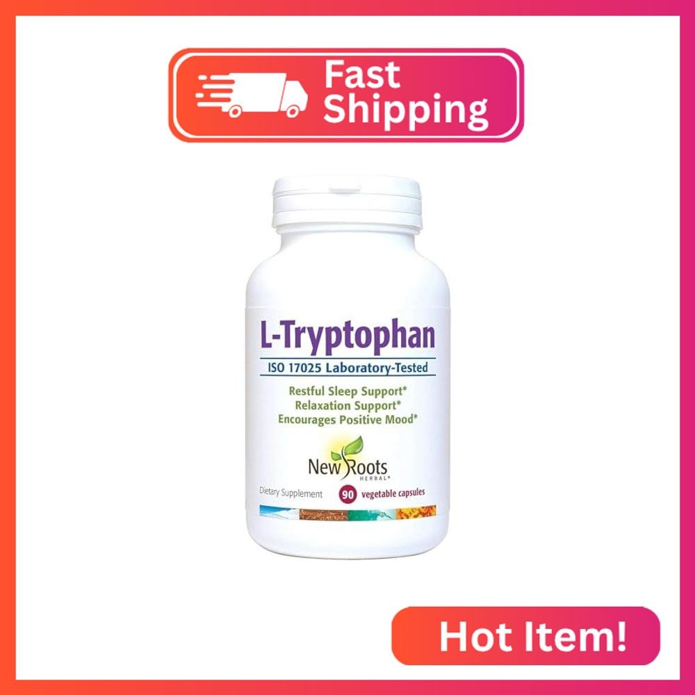 New Roots Herbal – L-Tryptophan 220mg 90 Capsules, 90-Day Supply – Essential Ami
