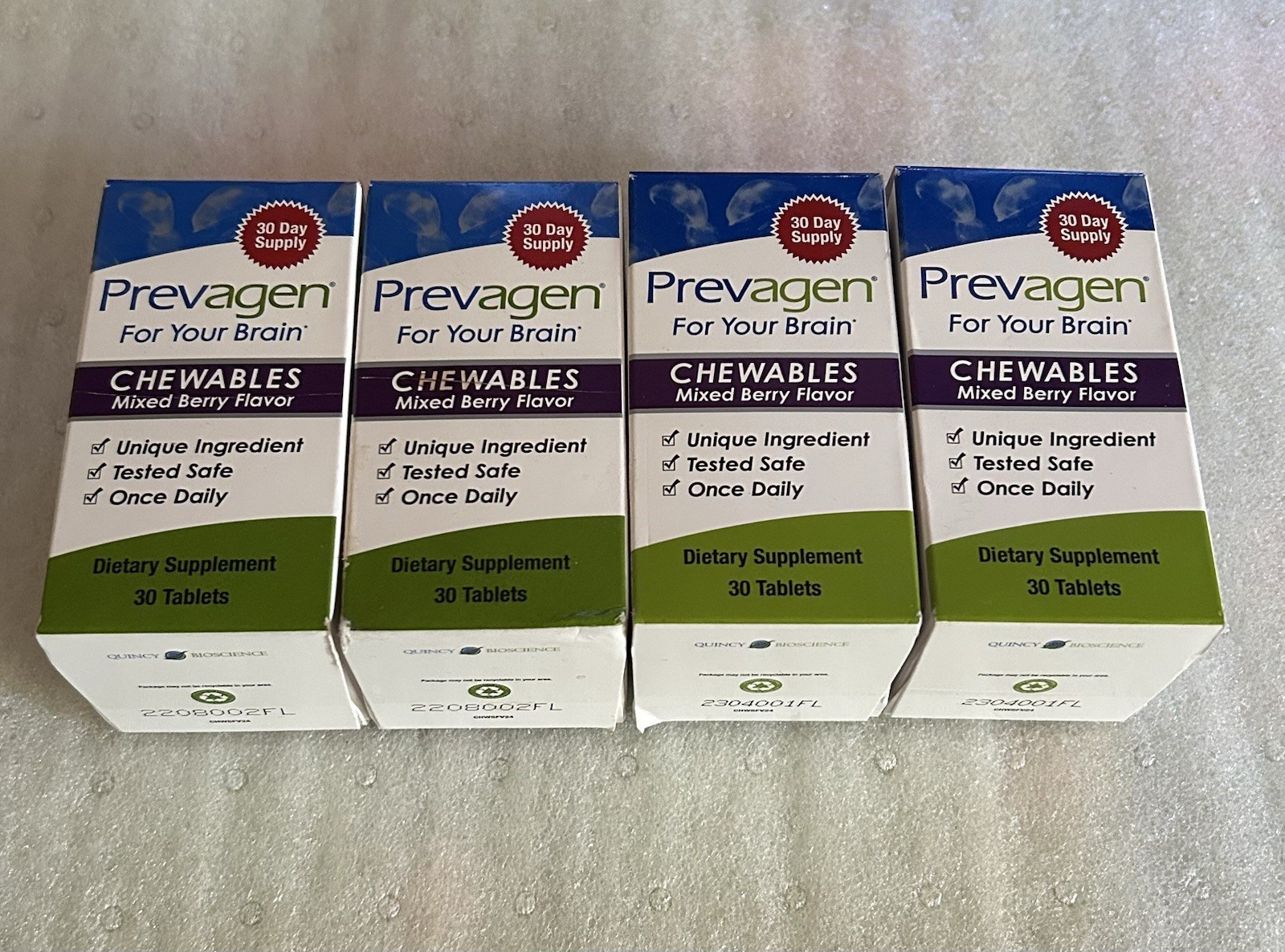 Prevagen Regular Strength 10mg Mixed Berry Chewables – 4-Pack 120-Day Supply