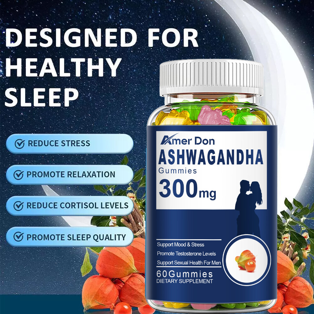 Organic Ashwagandha Gummies 300mg-60 Vegan Pills-Strong Stress Support USA