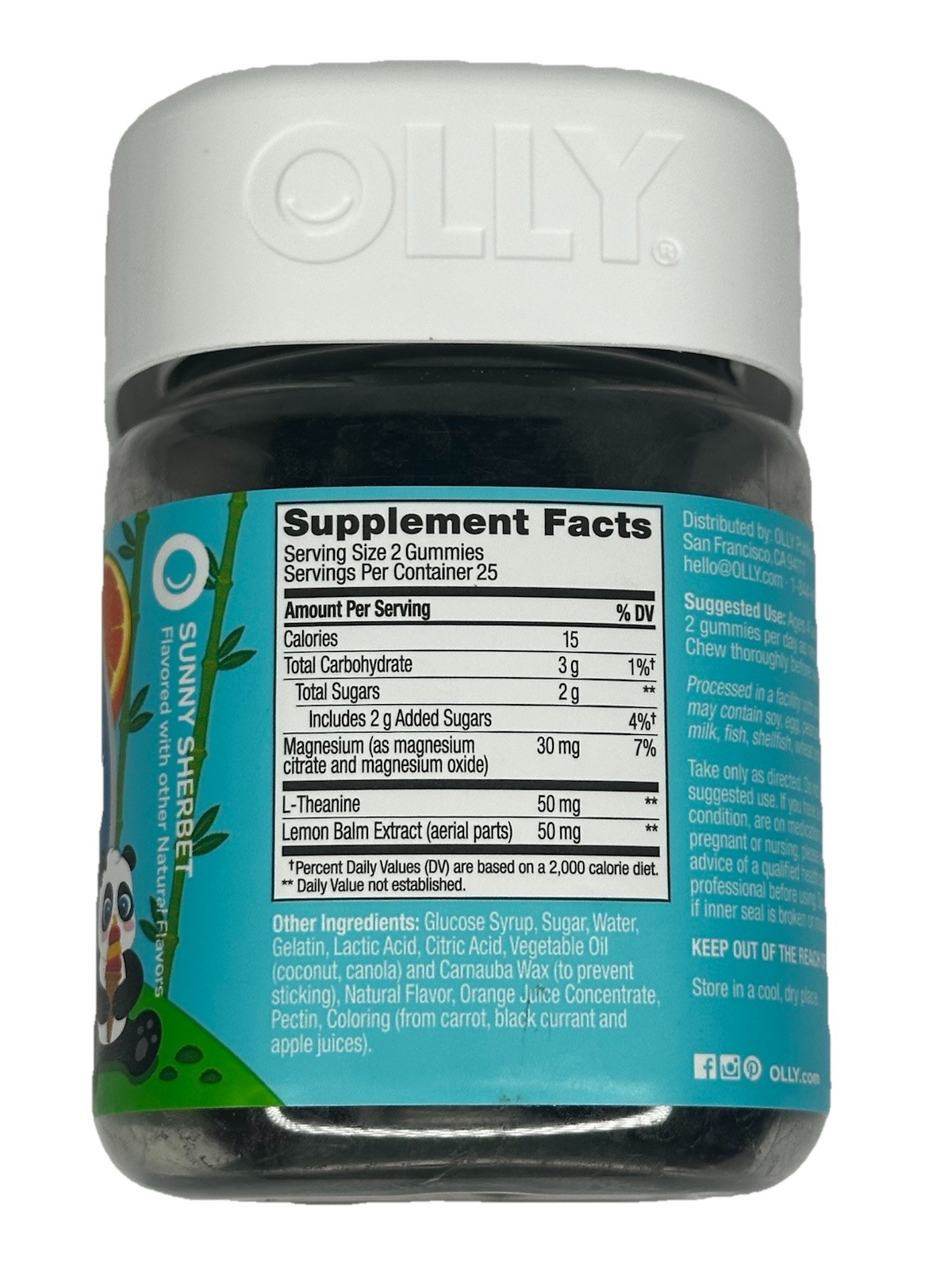 OLLY Kids Chillax Gummies Sunny Sherbet 50ct L-Theanine Magnesium Lemon Balm