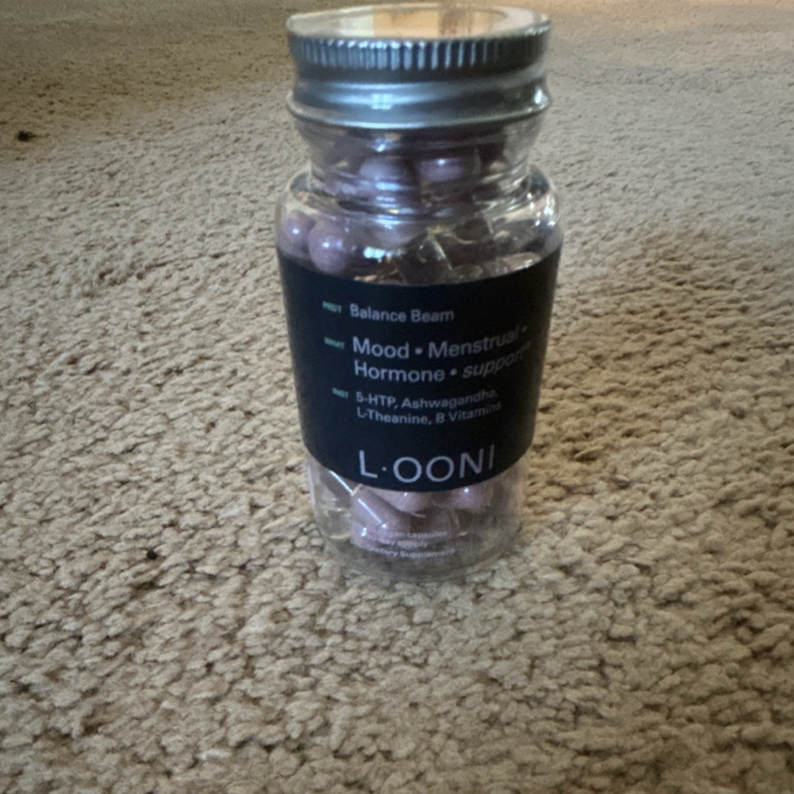 L.OONI Balance Beam Mood Menstrual Hormone Support Capsules 60 ct Exp 09/2027