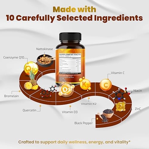 Nattokinase Supplement, 10-in-1 Nattokinase Complex 6000 150 count (pack of 1)