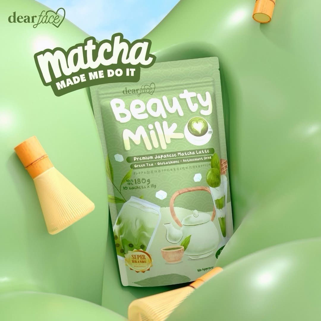 Dear Face Beauty Milk Premium Japanese Matcha Latte Powder Antioxidant Drink