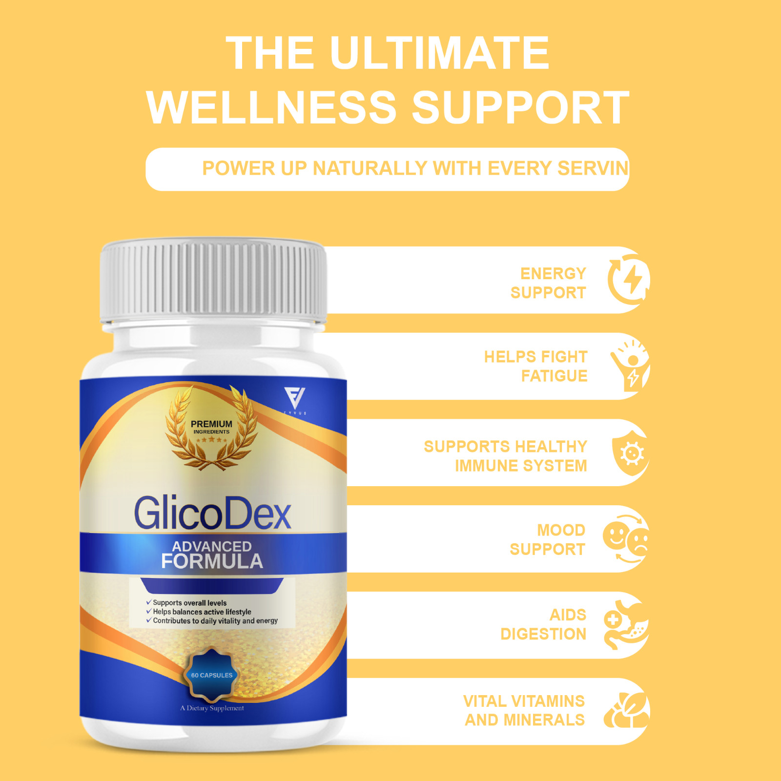 (3 Pack) Glicodex Premium Blood Support Capsules, Glicodex Pills (180 Capsules)