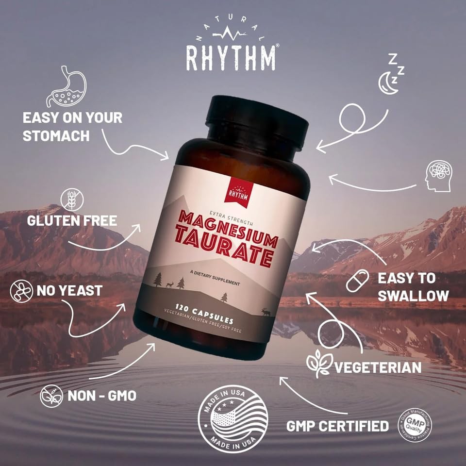 Magnesium Taurate 750mg (150mg Elemental Magnesium) – 120 Count (Pack of 1)
