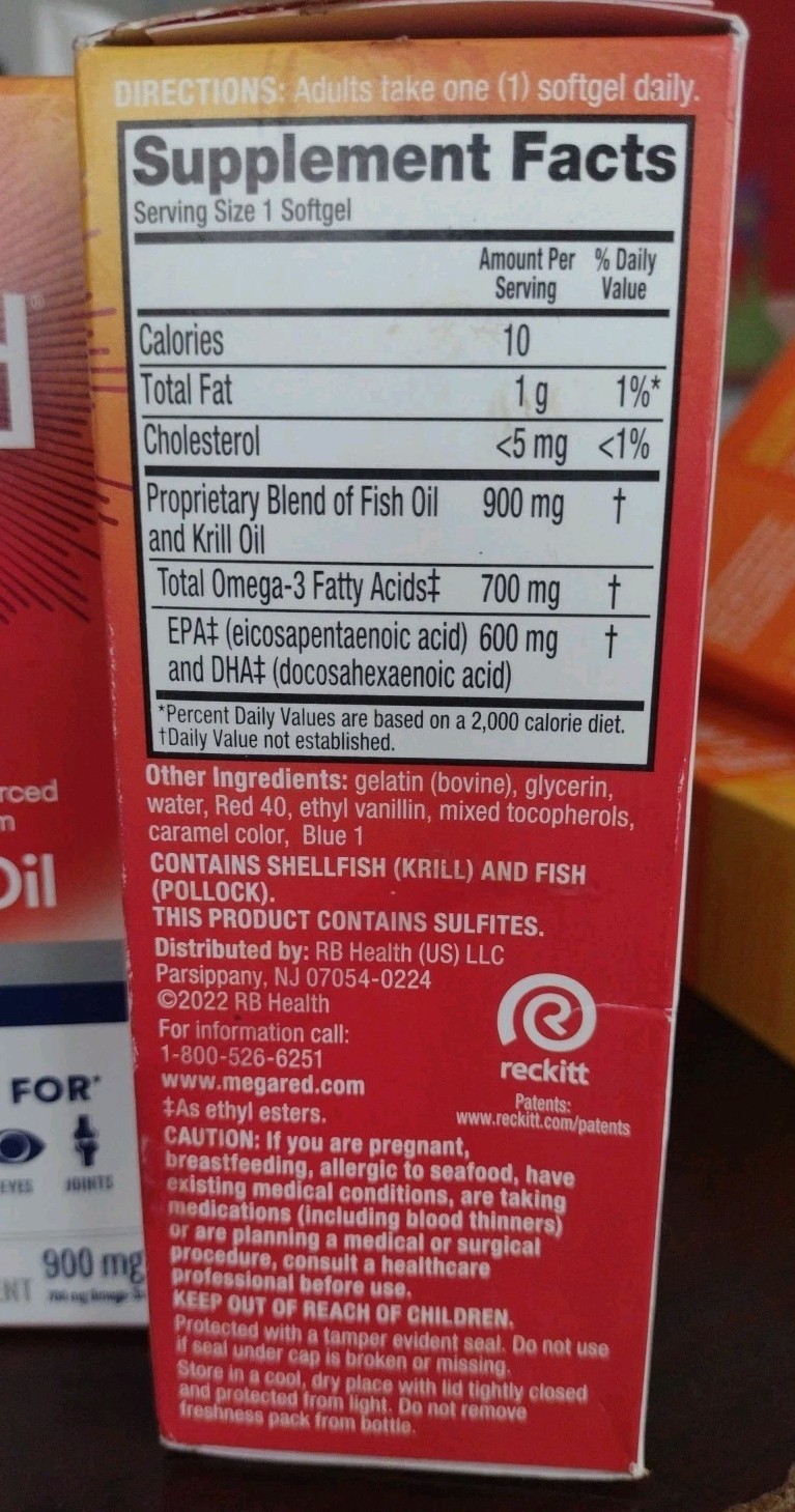 Lot Of 2 MegaRed Advanced 4 in 1 Concentrated Omega-3 Fish & Krill Oil