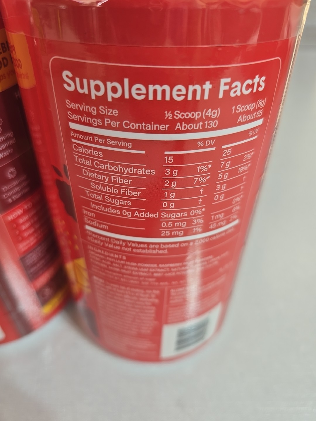 Bellway Super Fiber + Fruit Psyllium Husk Raspberry Lemon 36oz 18 x2