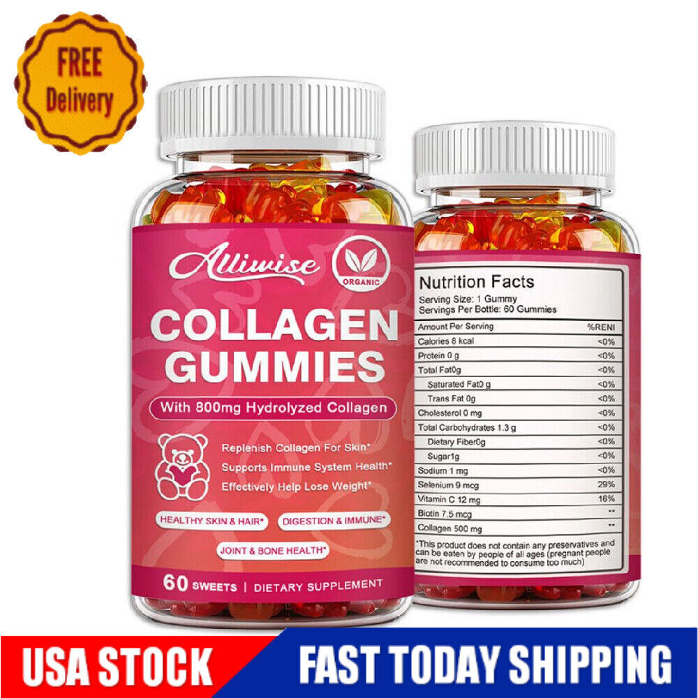 Organic Biotin & Collagen Gummies – Hair, Skin, Nails, Joints Bone Vitamins