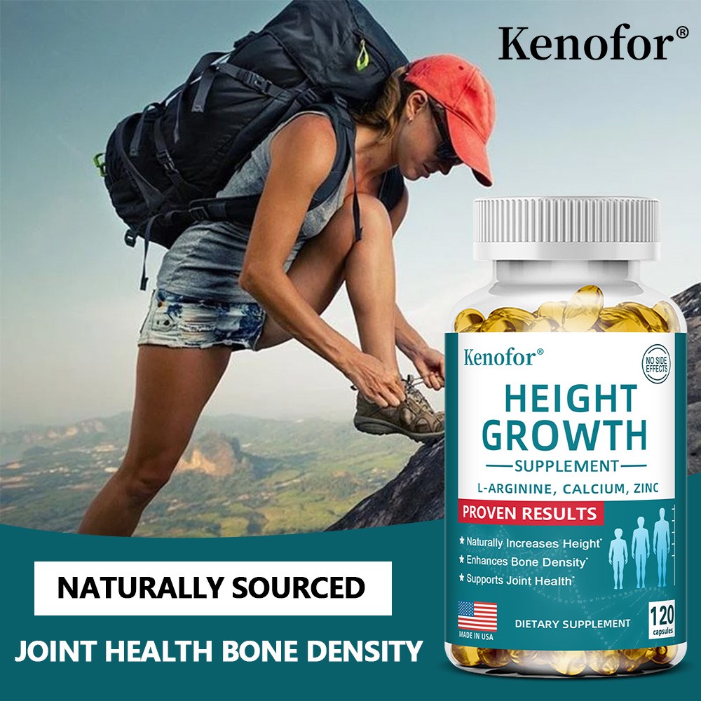 Height Growth Supplement 120 Caps with Calcium,Vitamin D3,Bone Strength,Density