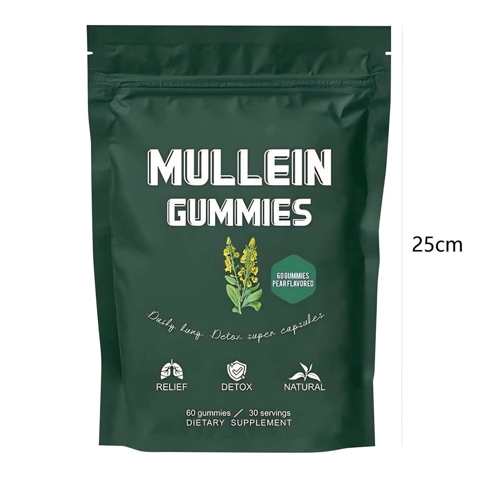 Mullein Gummies for Lung Support Sinus Relief Daily Respiratory Health 60Gummies