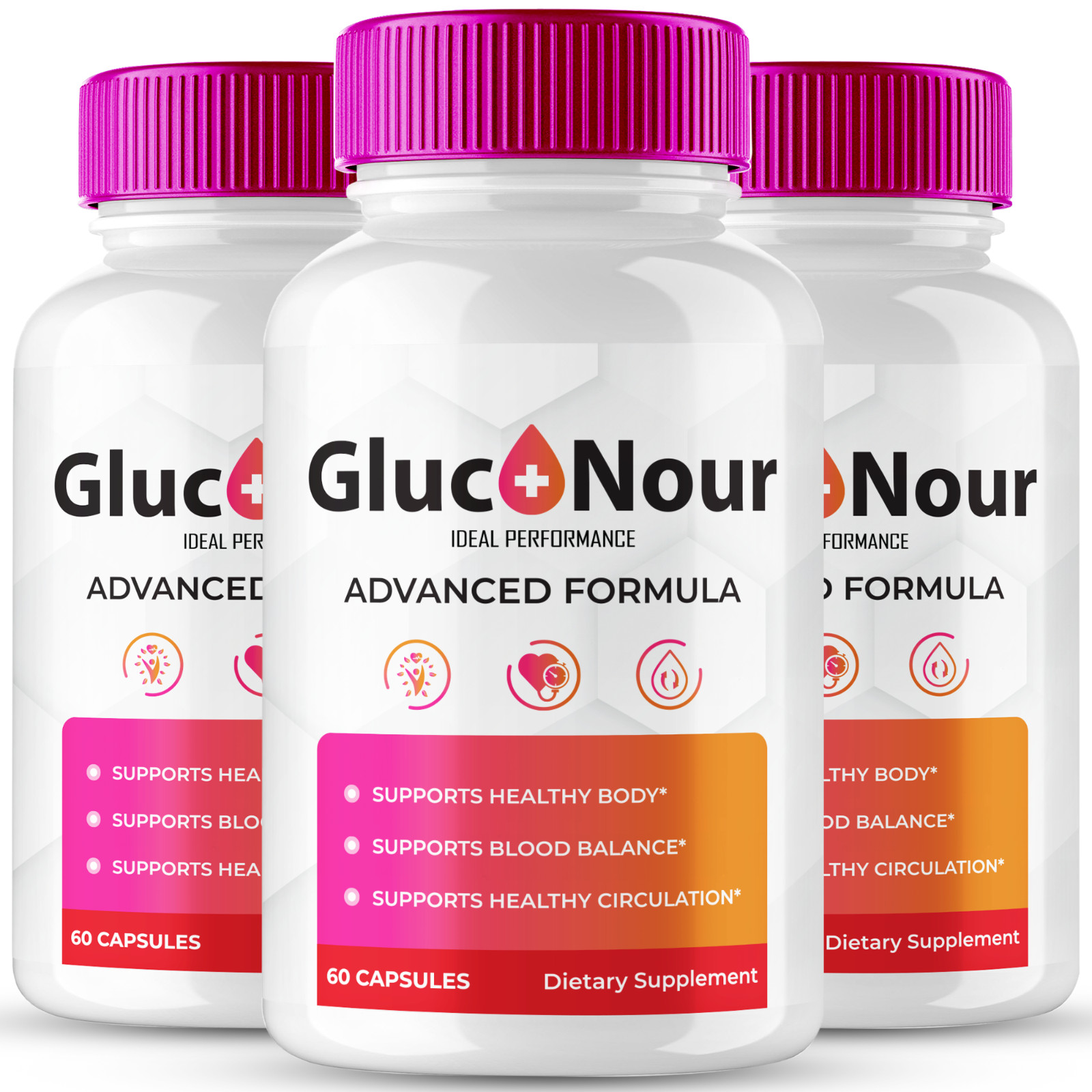 GlucoNour Capsules, Official GlucoNour Supplement Pill Maximum Strength (3 Pack)