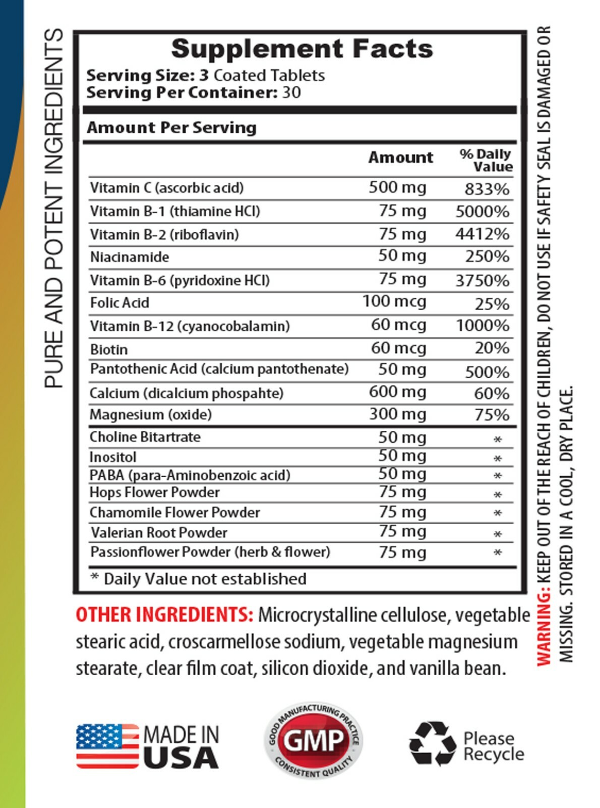 gut health supplement – STRESS NATURAL COMPLEX – a blood pressure pill 1 BOTTLE