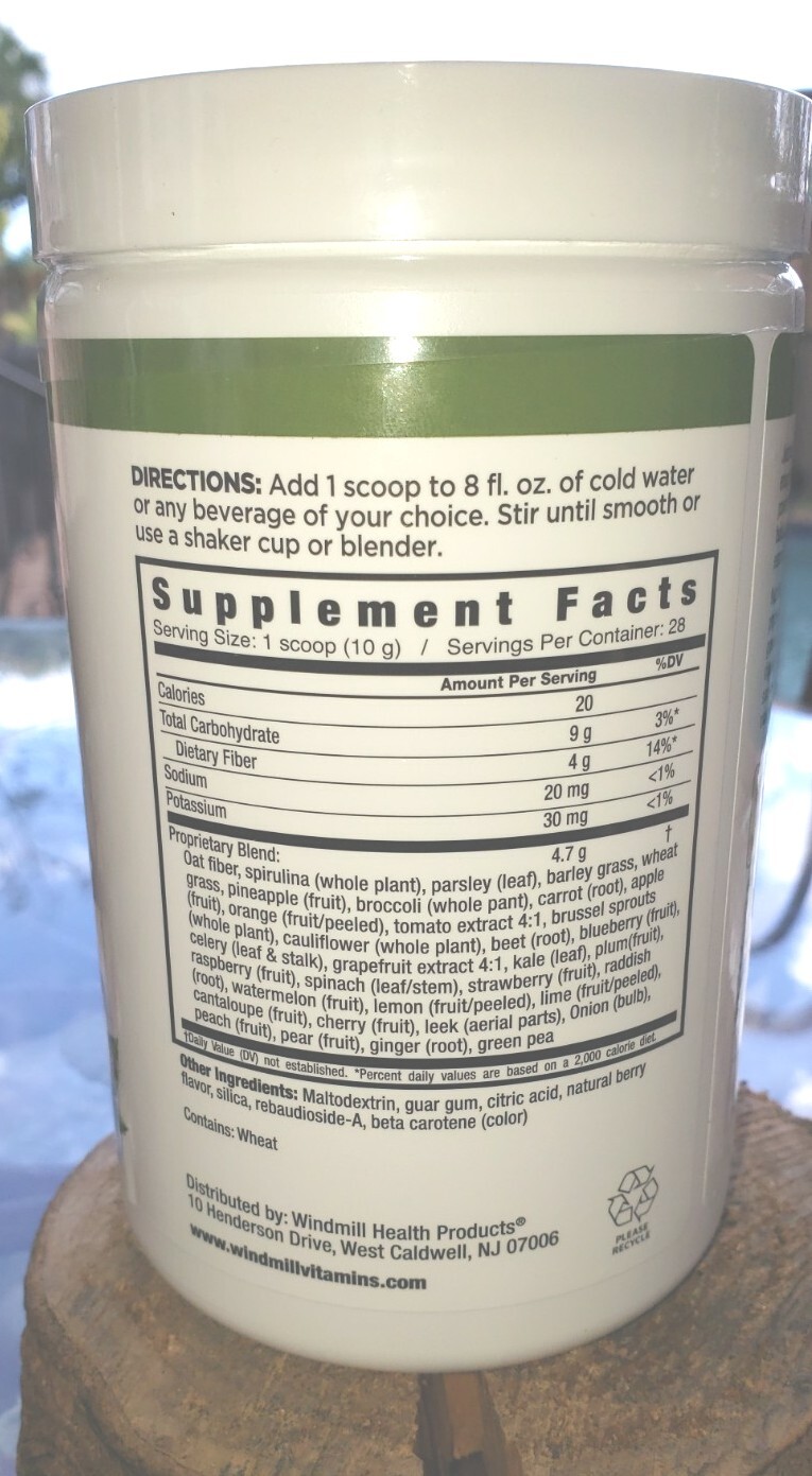 NutritionWorks 9.88 Oz Berry Flavor 28 Servings Greens & Superfoods Powder