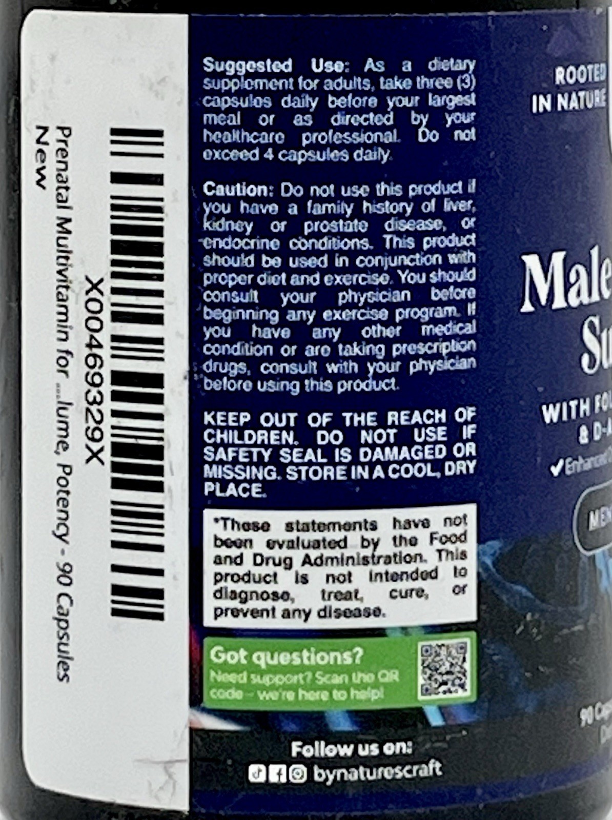 Male Fertility Supplement Pre Conception ~ CoQ10, Methyl Folate, Maca Root 90ct