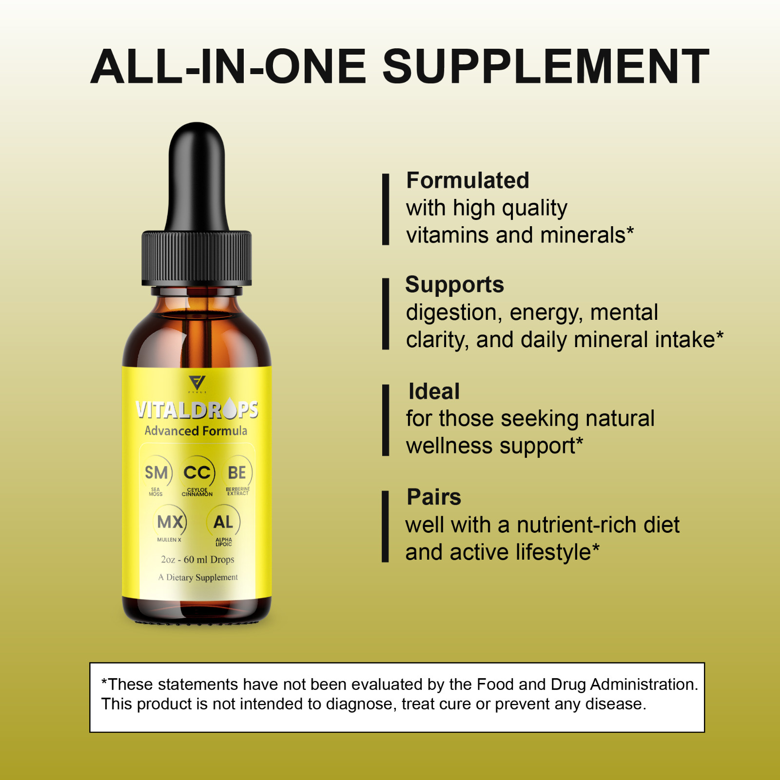 (5 Pack) VitalDrops Weight and Wellness Support, Vital Drops Supplement (10oz)