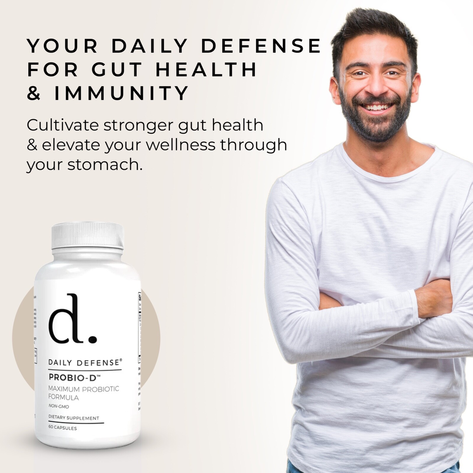 Daily Defense PROBIO-D Probiotics Healthy Digestion Support Immune Support