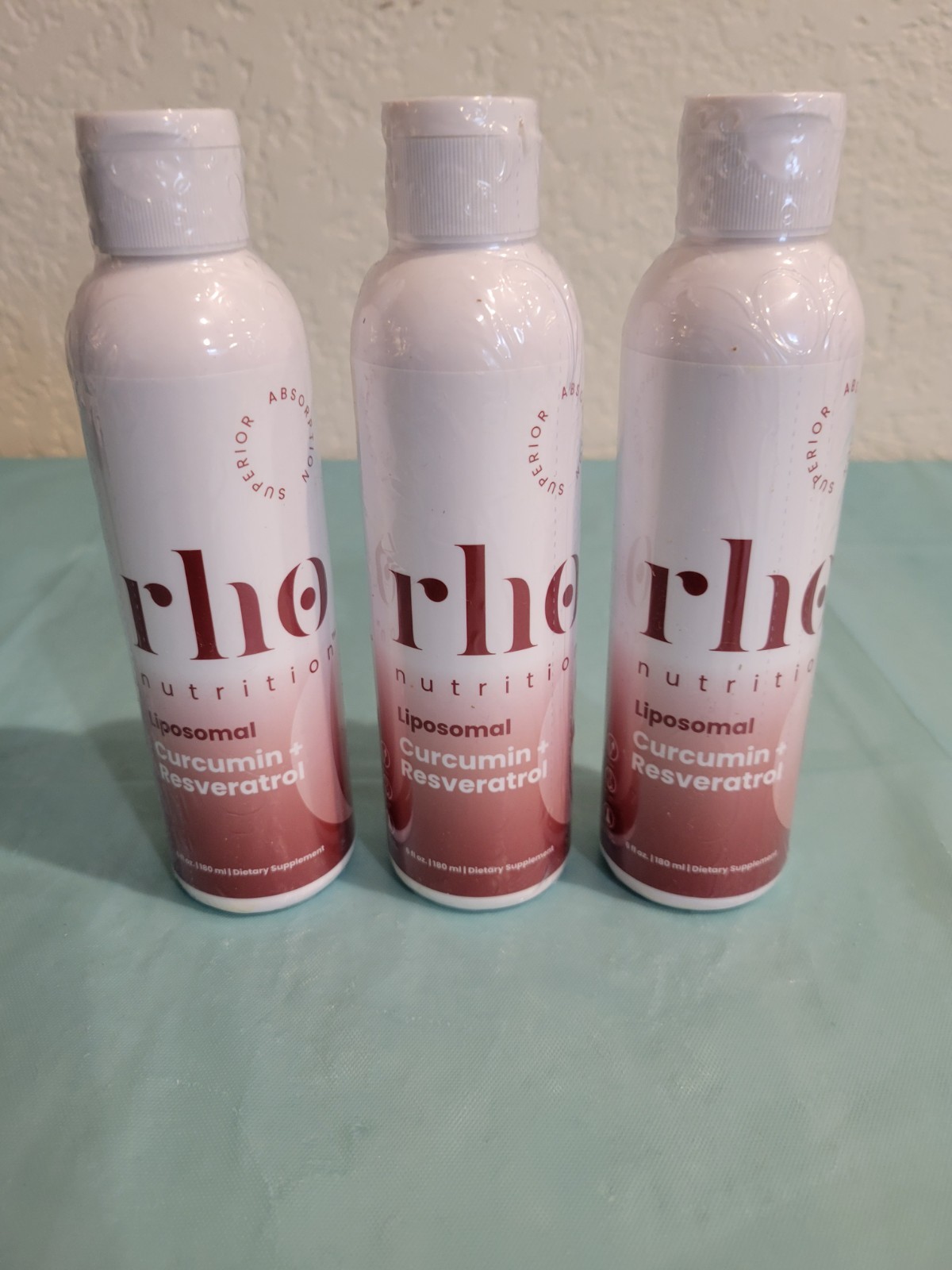 Rho Nutrition Liposomal Curcumin + Resveratrol Liquid 180 ml Lot of 3