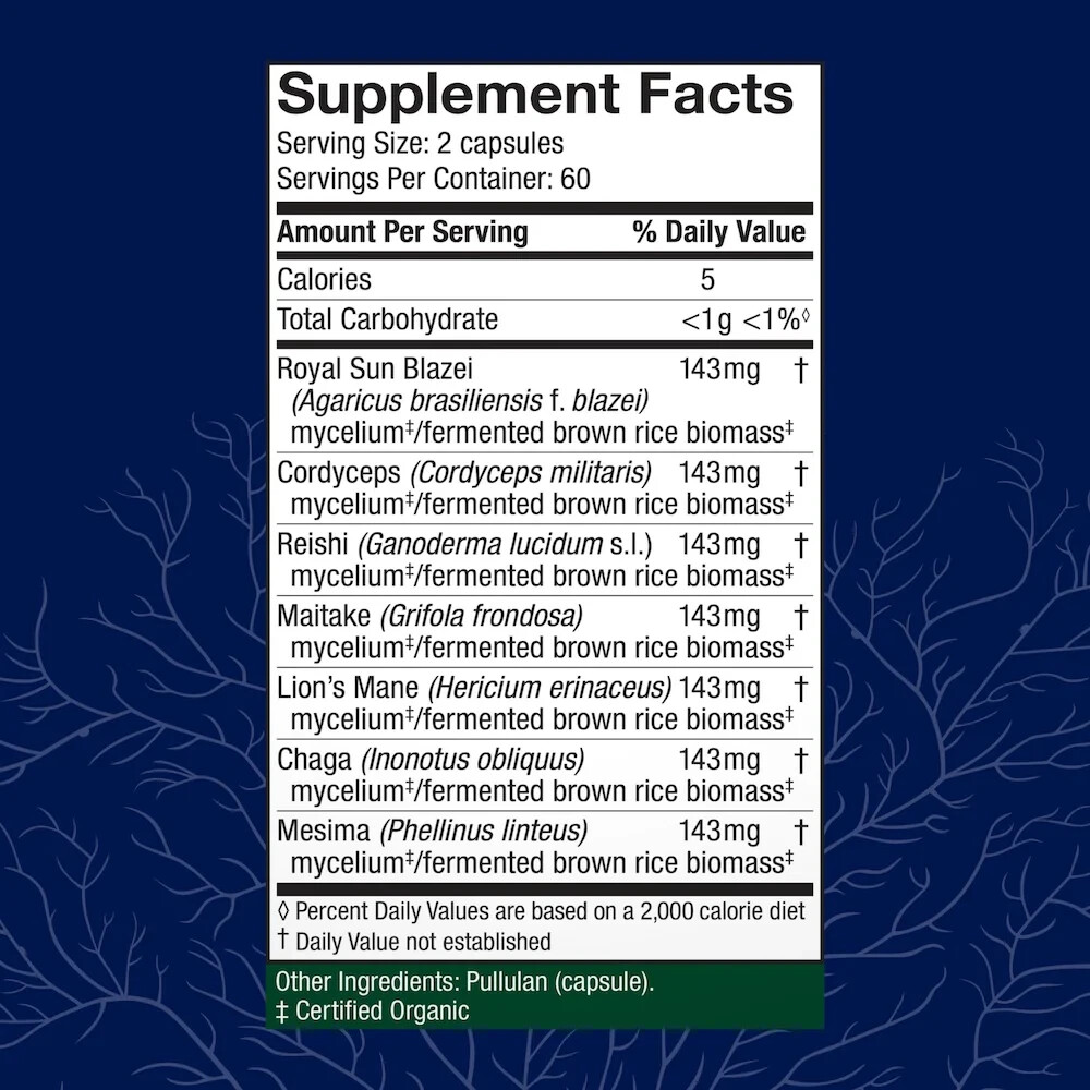 Host Defense Stamets 7 120 Capsules Organic Immune Support Fungi Perfecti