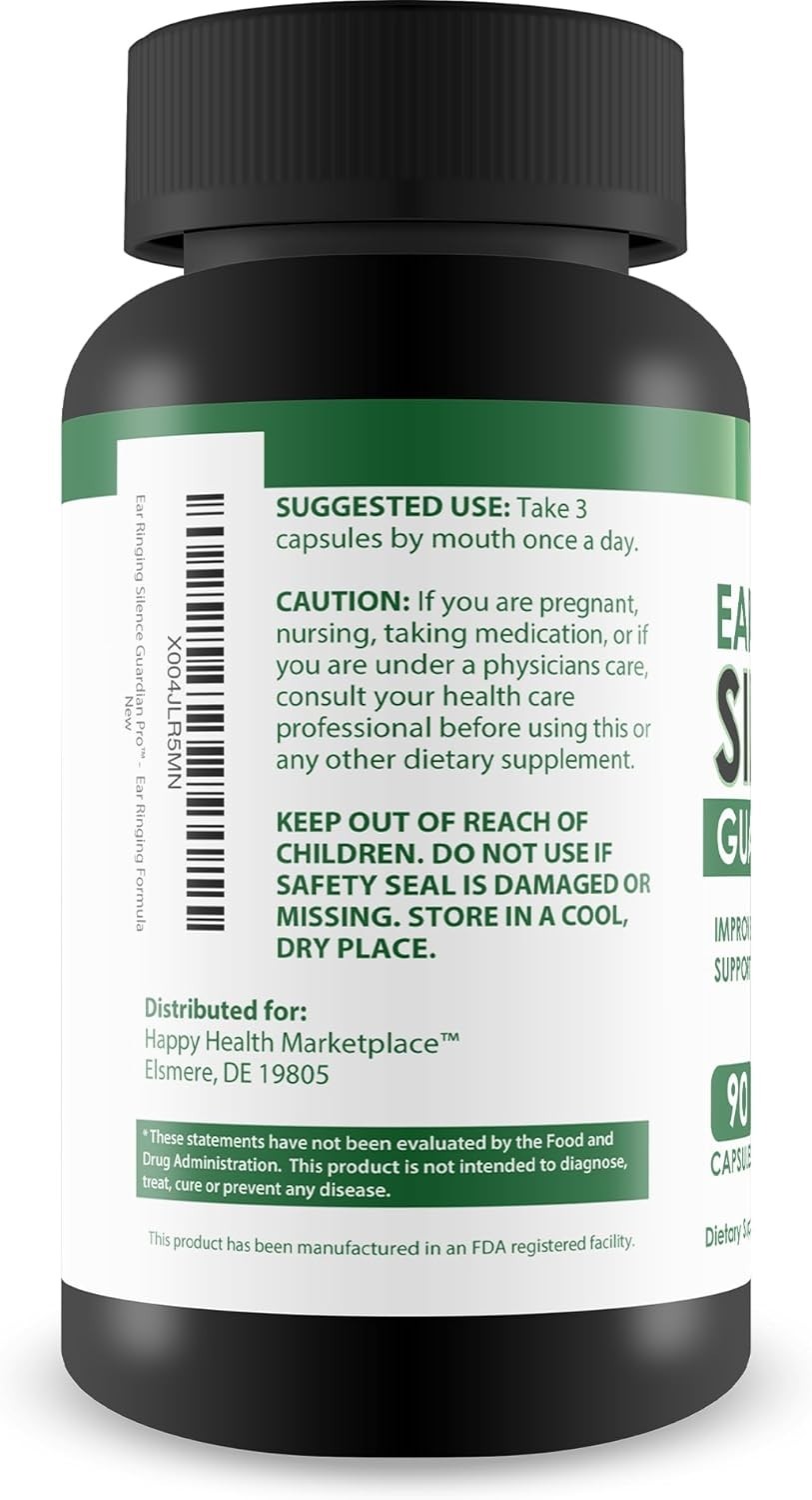 Hearing, Ear Ringing & Tinnitus Relief Supplement Turmeric Aloe Ginger CLA Acai