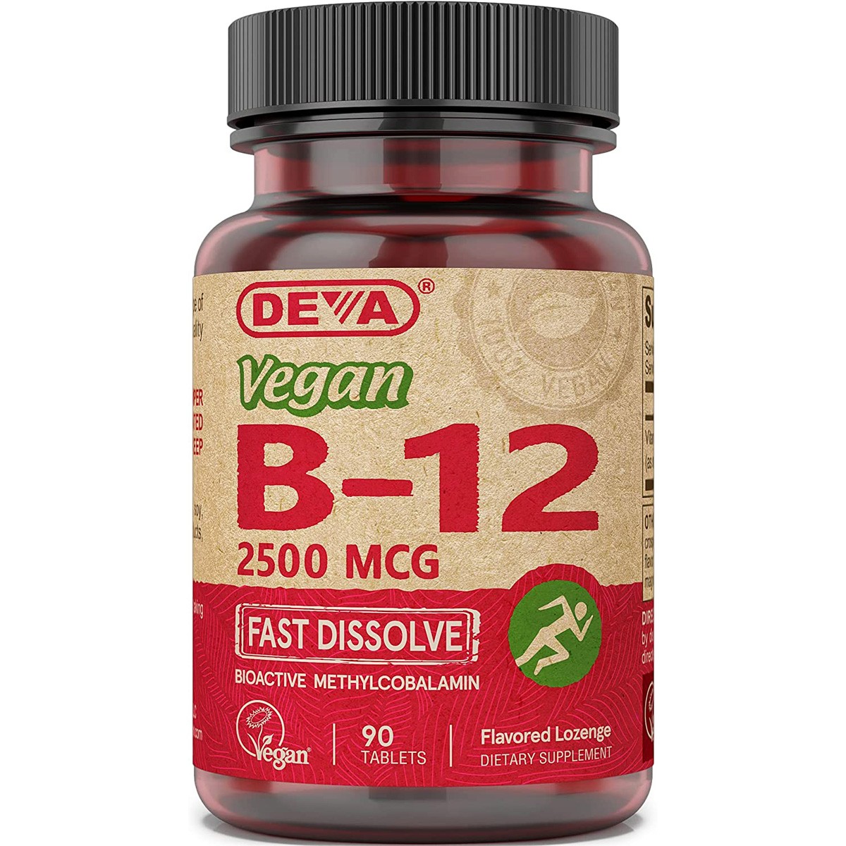Deva Vegan B12 2500 Mcg Fast Dissolve Tablets 90 Count Vitamin 3 Pack
