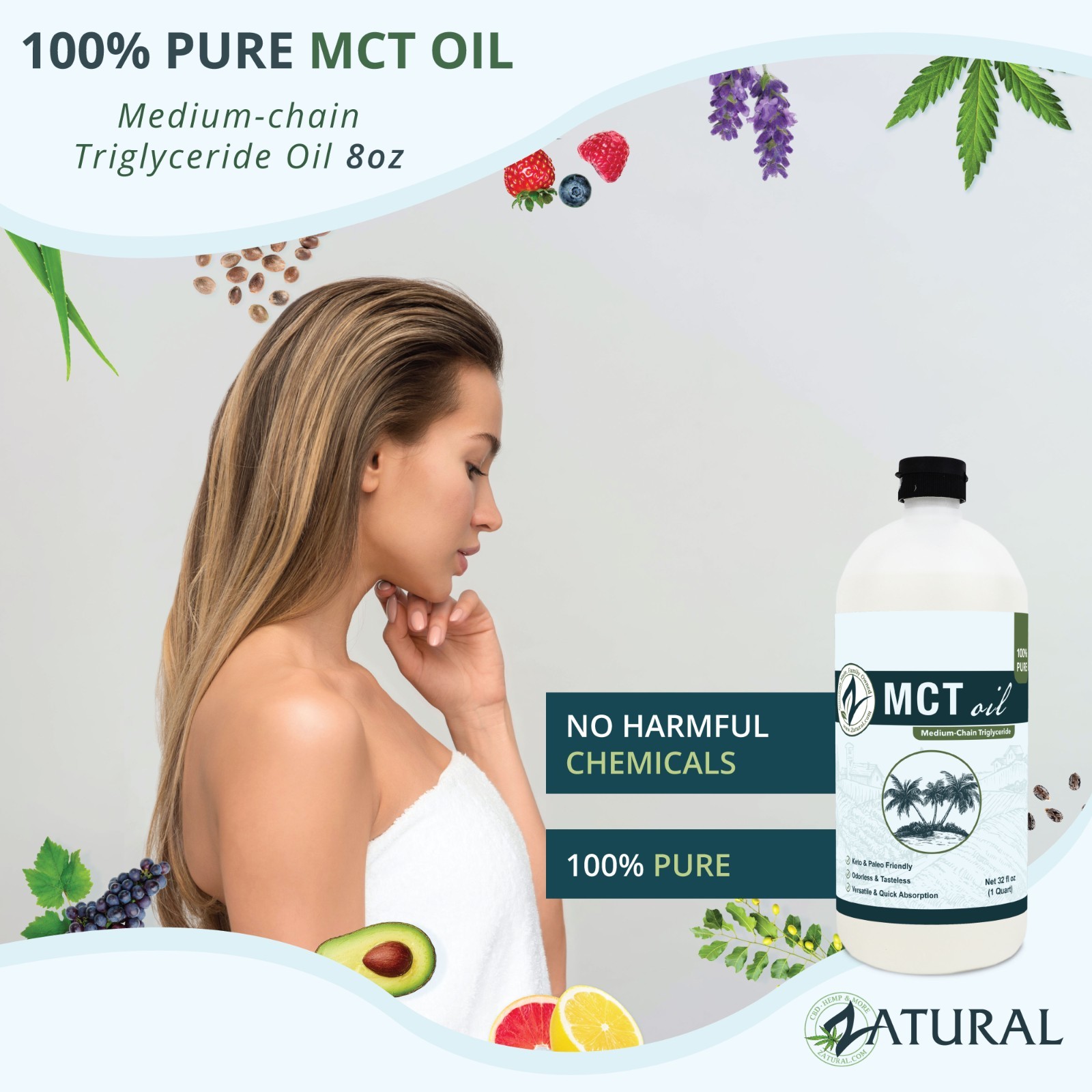 Fractionated Coconut Oil-MCT Oil (32 Ounce)