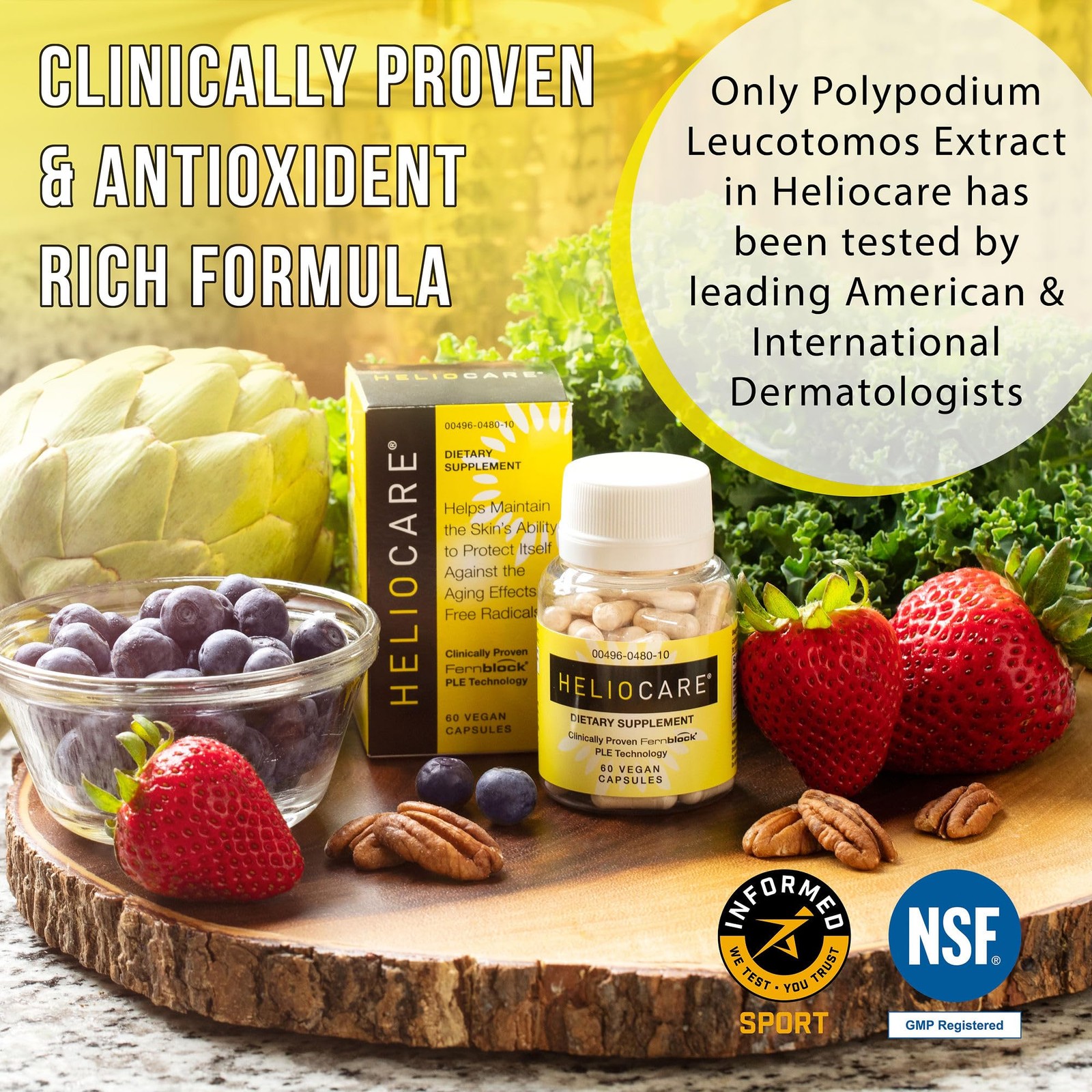 Heliocare Skin Care Dietary Supplement: 240mg 60 Count (Pack of 1), Yellow