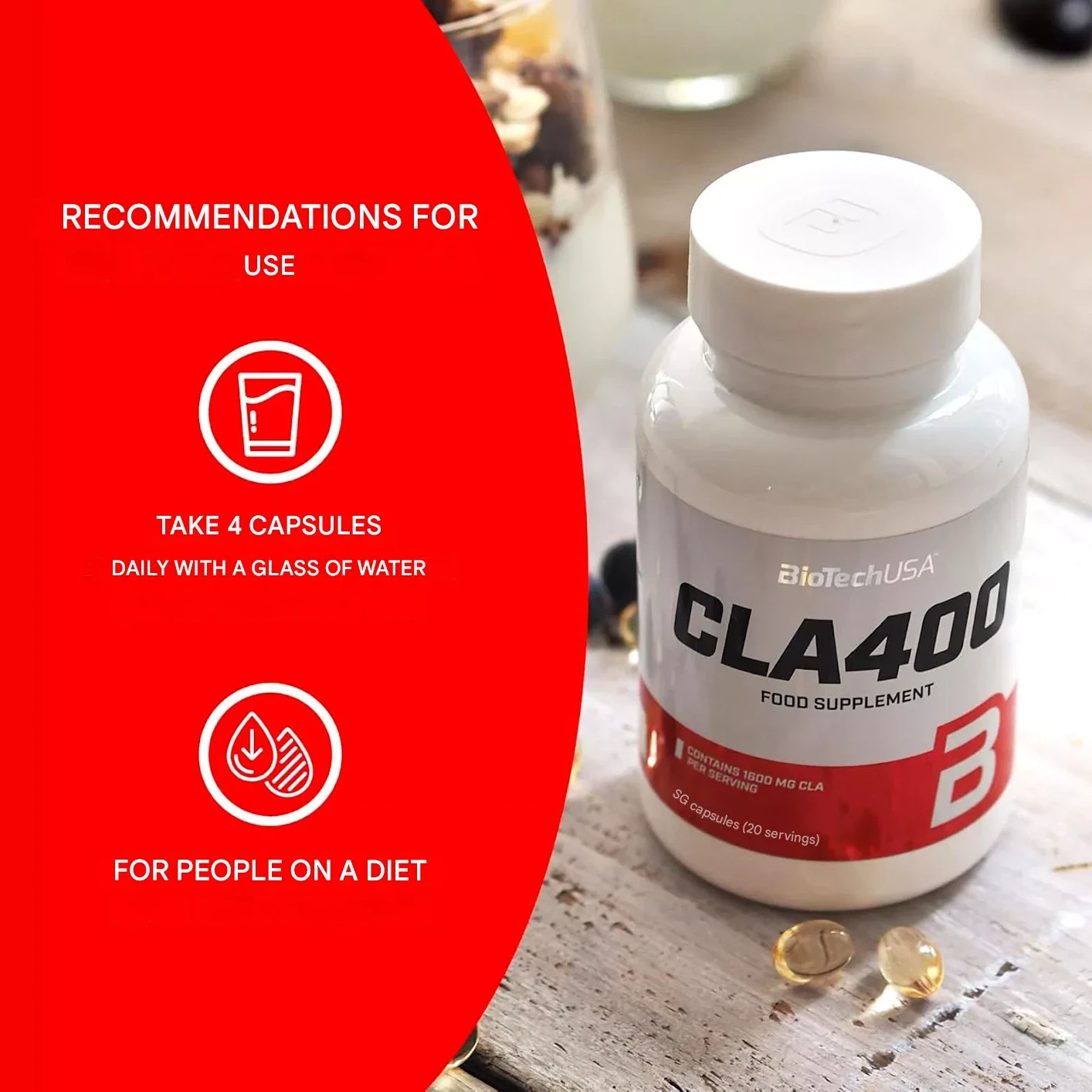 CLA 400 – 80-160 Capsules – Support fat loss, Better muscle definition, Mebolism