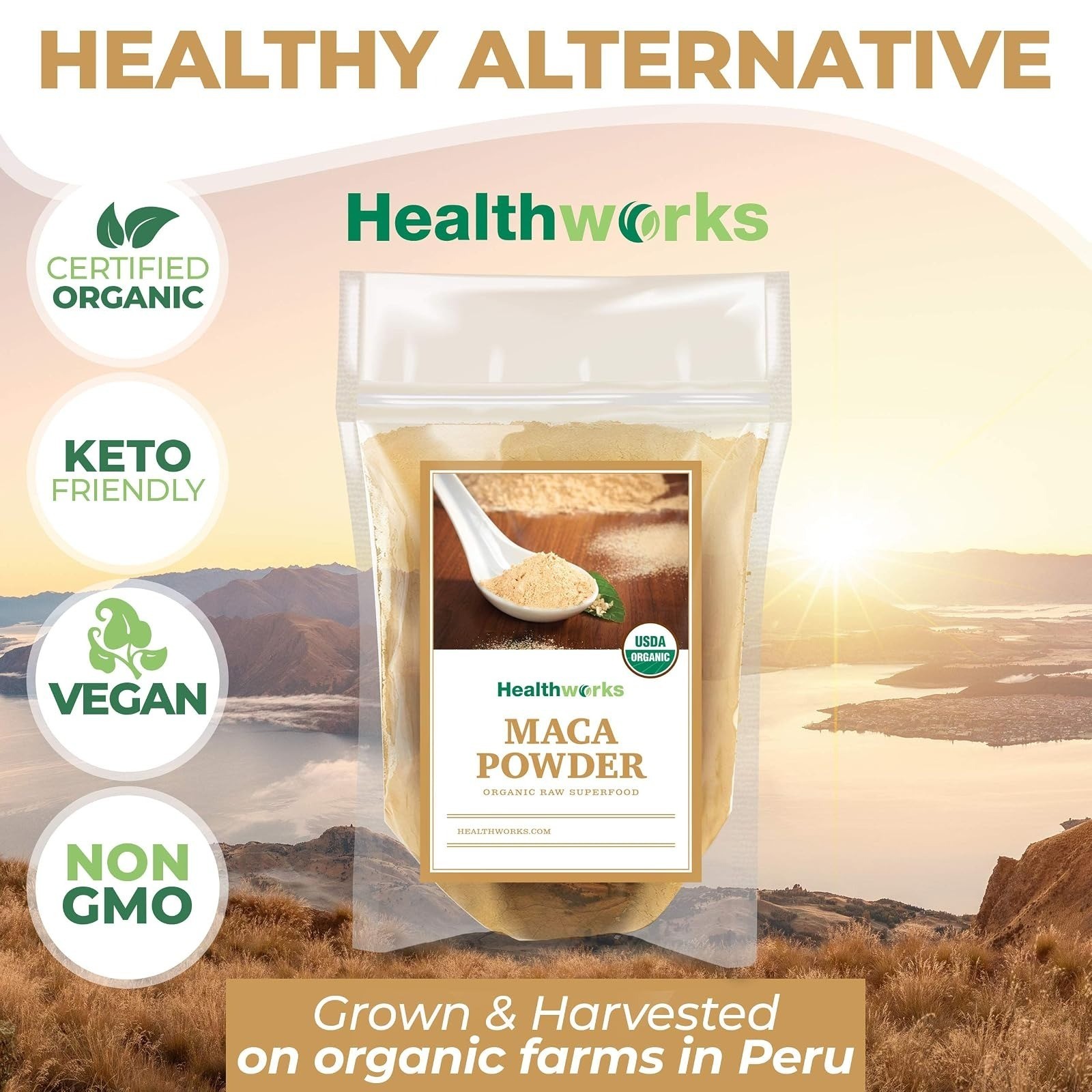 Organic Maca Powder Raw 32 Oz – Keto Vegan Non-GMO Superfood