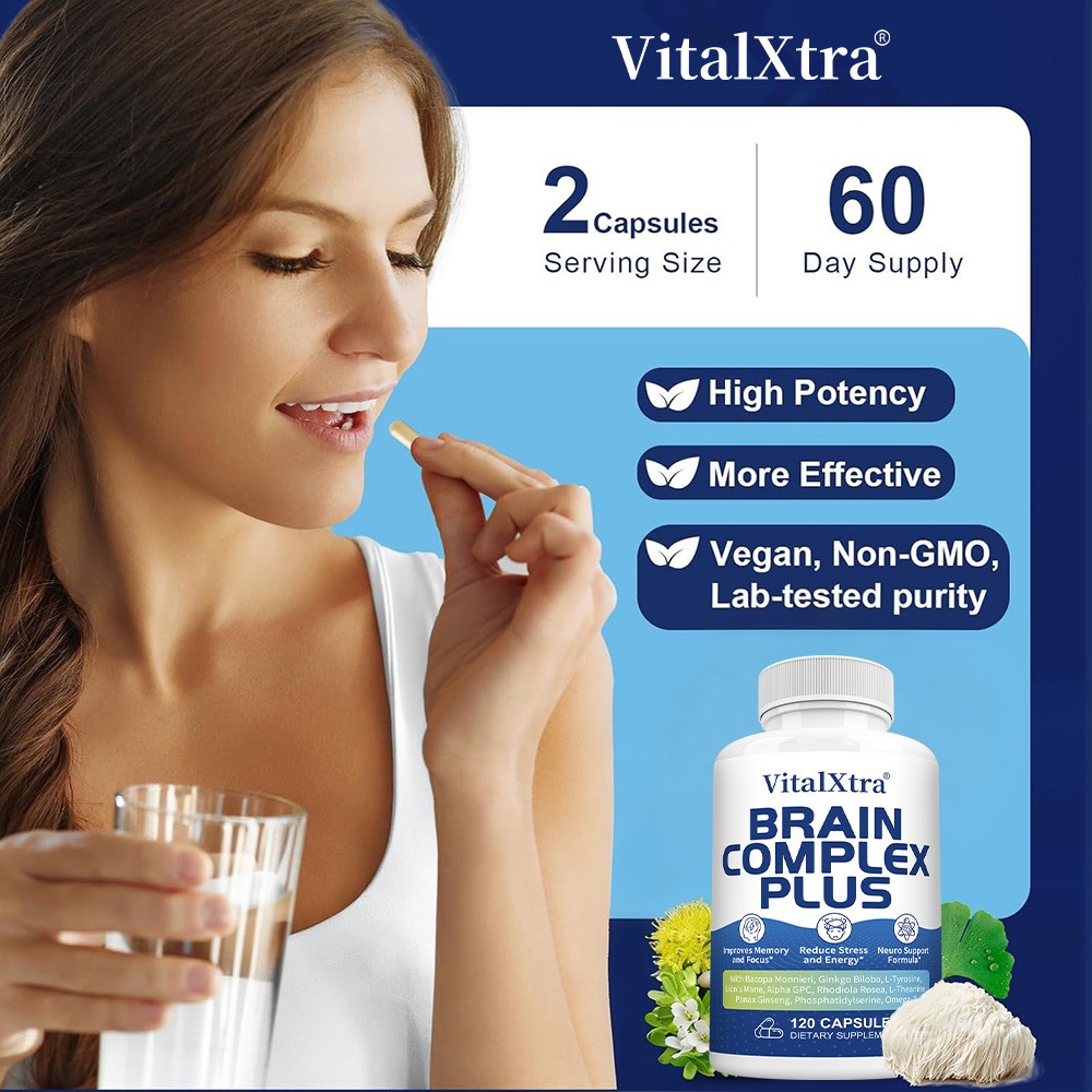 Brain Complex Supplement 30/60/120Caps – Supports Memory, Focus & Mental Clarity