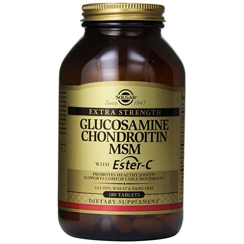 Solgar Extra Strength Glucosamine Chondroitin MSM with Ester C, 180 Tablet