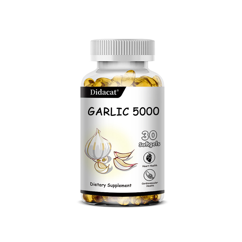 5000mg Garlic Oil Extract Rapid Release Softgels Capsules organic caps