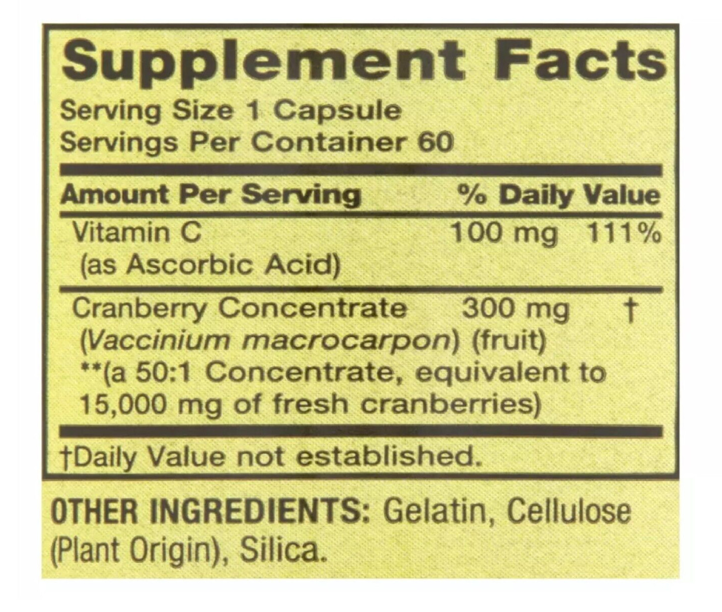 Spring Valley Cranberry Capsules, 500mg, 60 Count – NEW