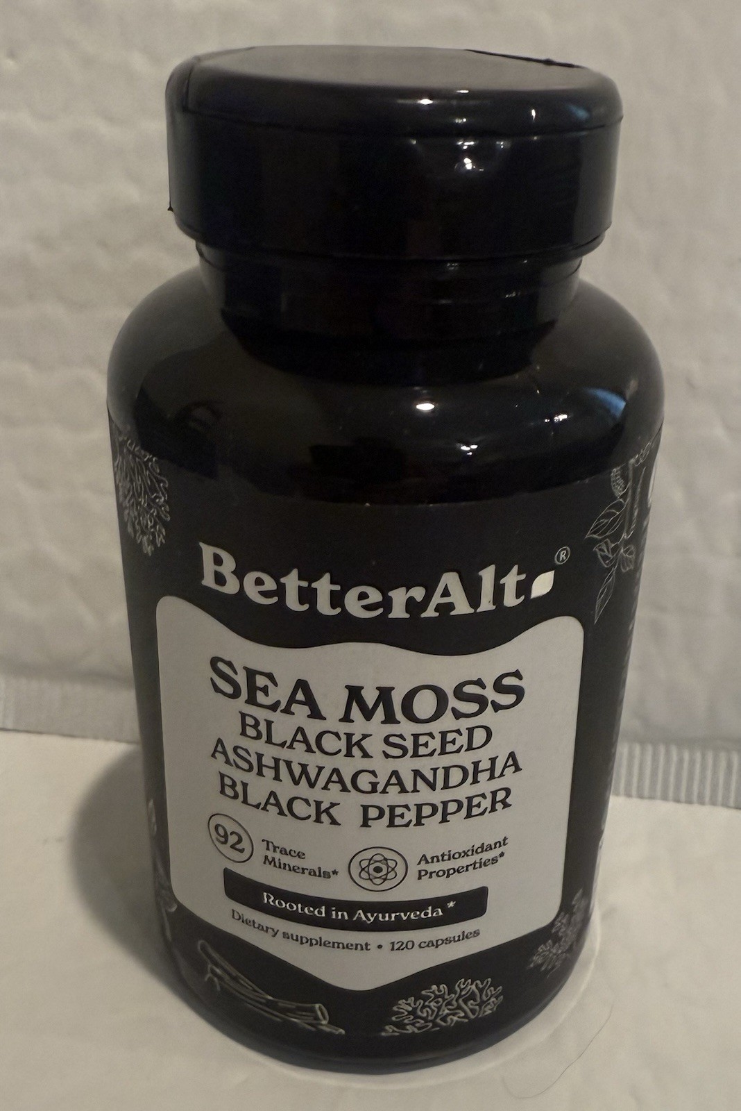 BetterAlt Sea Moss + Black Seed + Ashwagandha + Black Pepper Capsules 120 Ct
