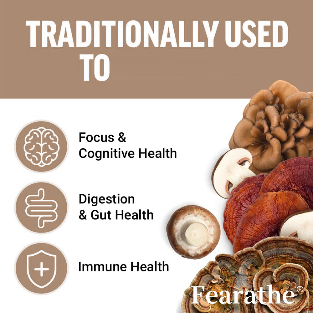 10x Mushroom Complex Supplement, Lions Mane, Reishi, Shiitake, Immune Capsule